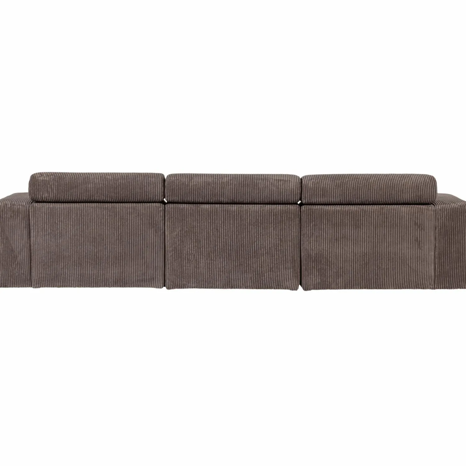 Outlet WOOOD Novi chaise longue bank rechts ribstof grijsbruin Grijs/bruin