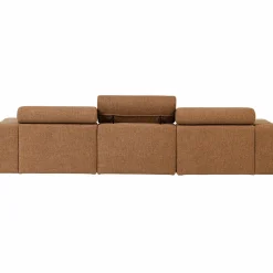 Discount WOOOD Novi chaise longue bank rechts bouclé bruin Karamel