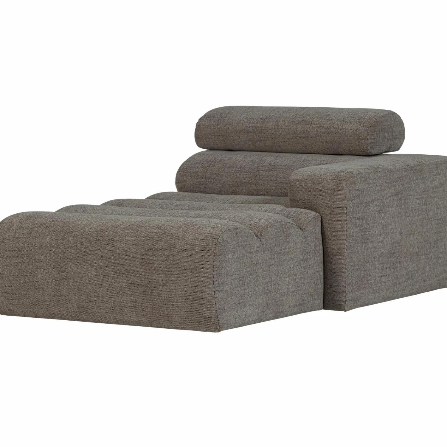 Hot WOOOD Novi chaise longue element arm rechts Grijs melange