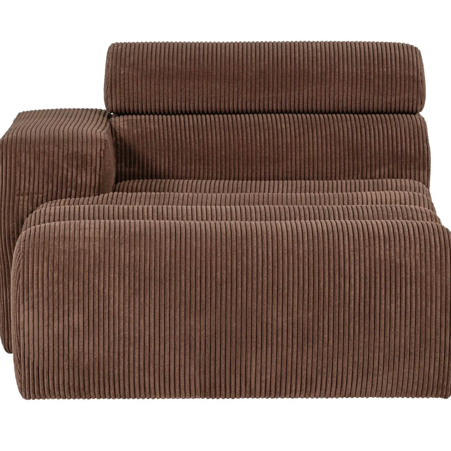 Clearance WOOOD Novi chaise longue element arm links ribstof Mokkabruin