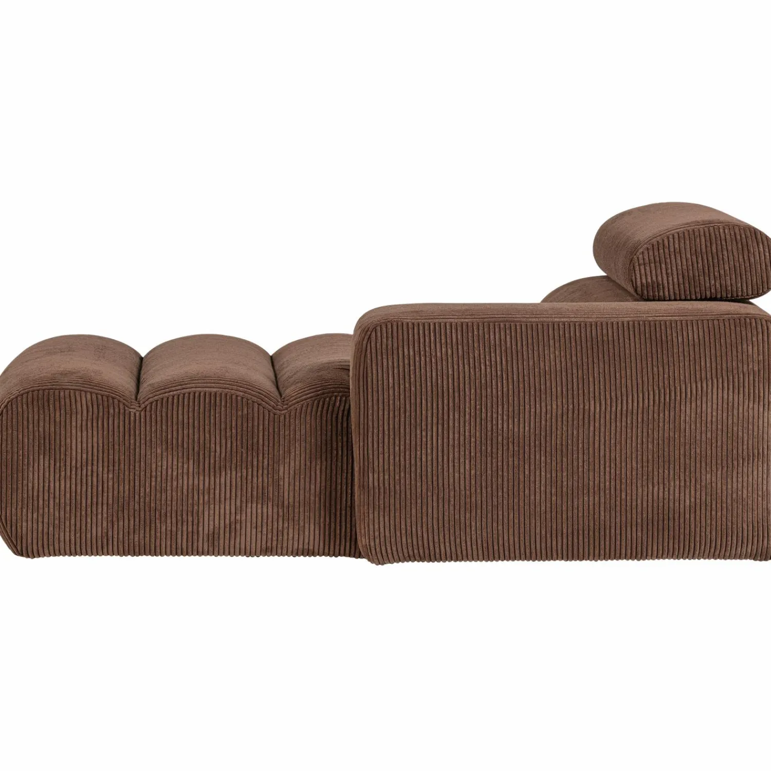 Sale WOOOD Novi chaise longue element arm rechts ribstof Mokkabruin
