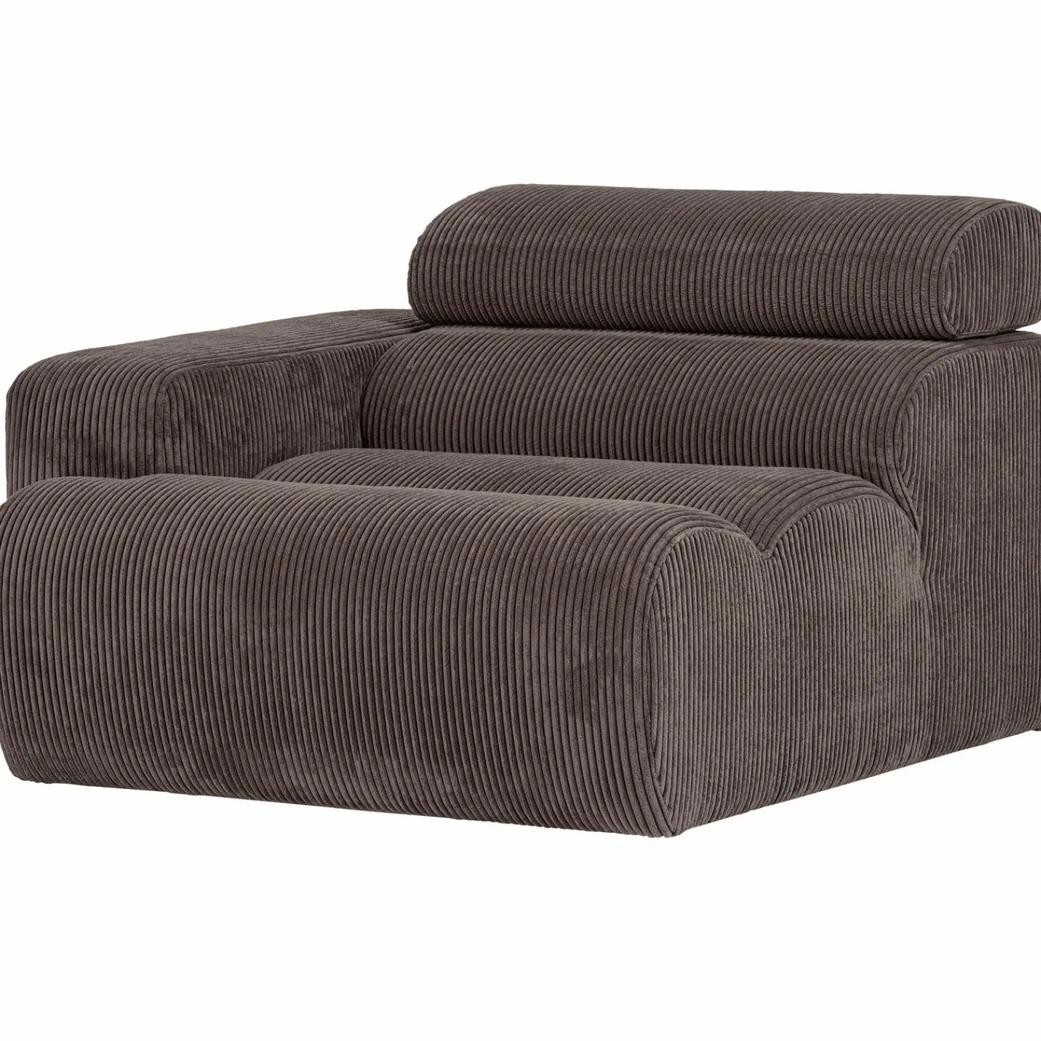 Online WOOOD Novi 1-zits element arm links ribstof grijsbruin Grijs/bruin