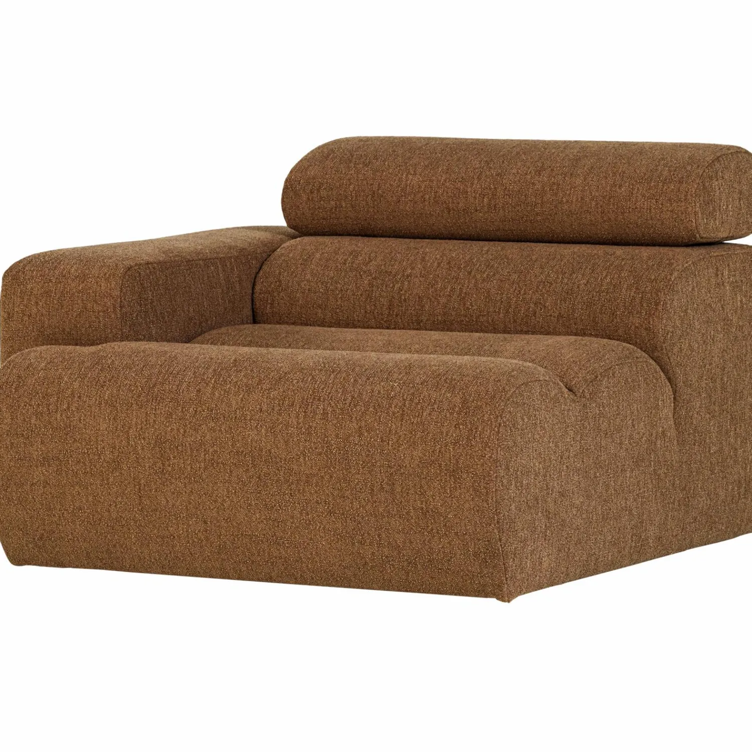 Hot WOOOD Novi 1-zits element arm links bouclé bruin Karamel