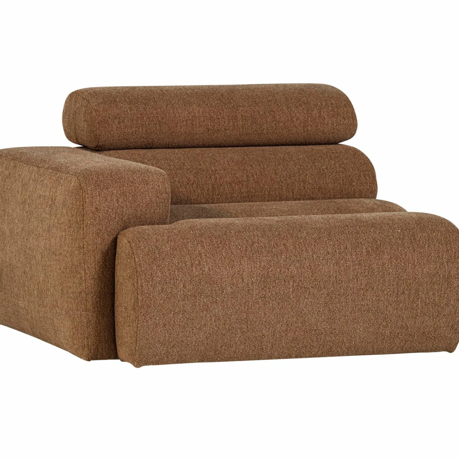 Hot WOOOD Novi 1-zits element arm links bouclé bruin Karamel