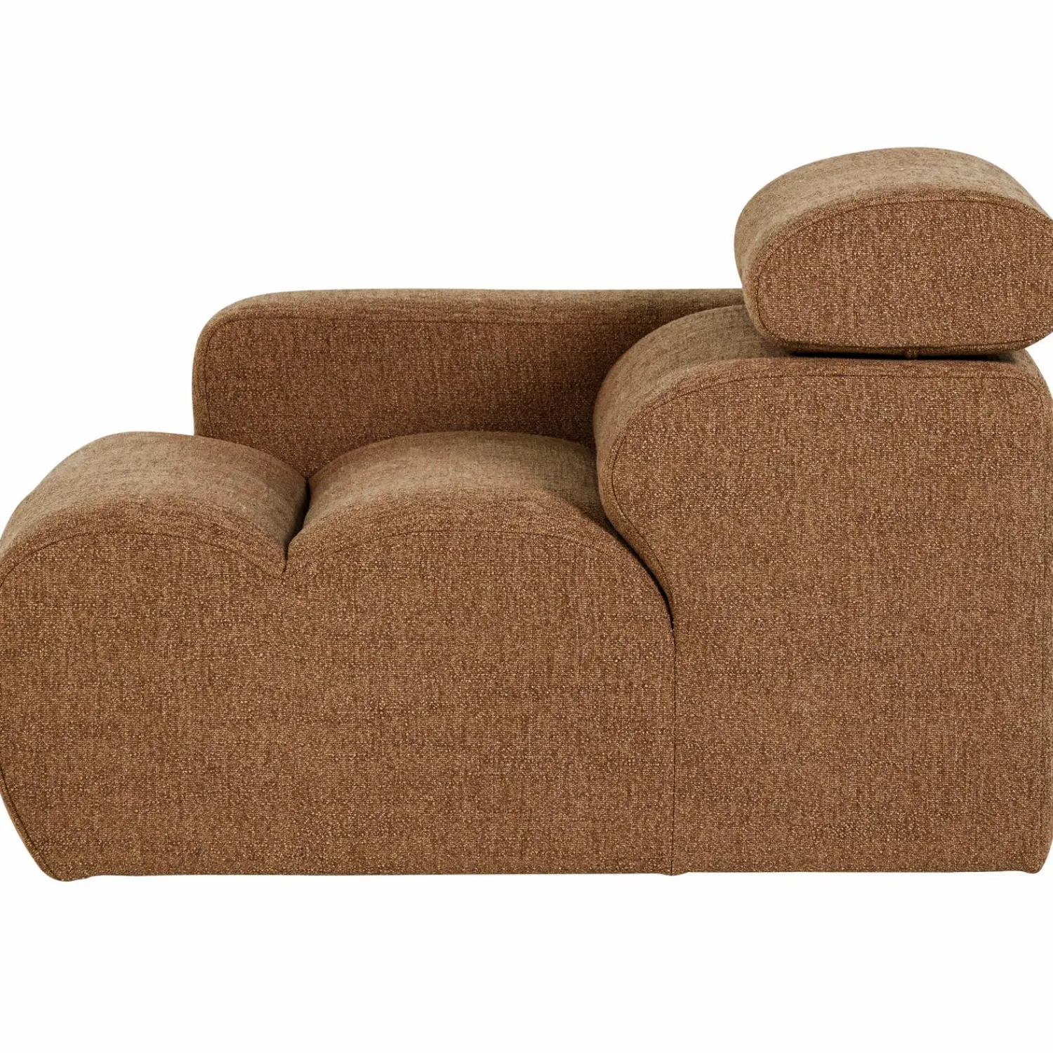 Hot WOOOD Novi 1-zits element arm links bouclé bruin Karamel