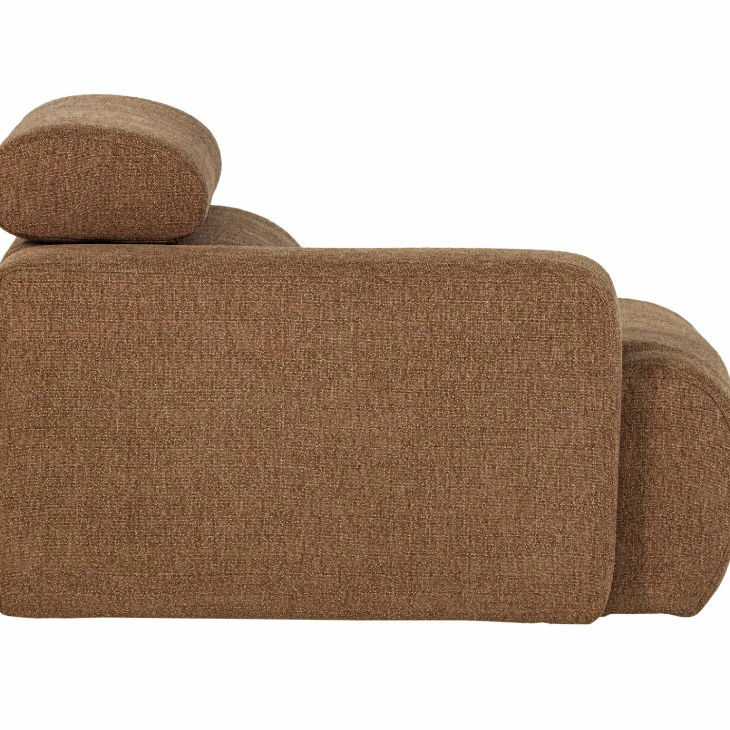 Hot WOOOD Novi 1-zits element arm links bouclé bruin Karamel