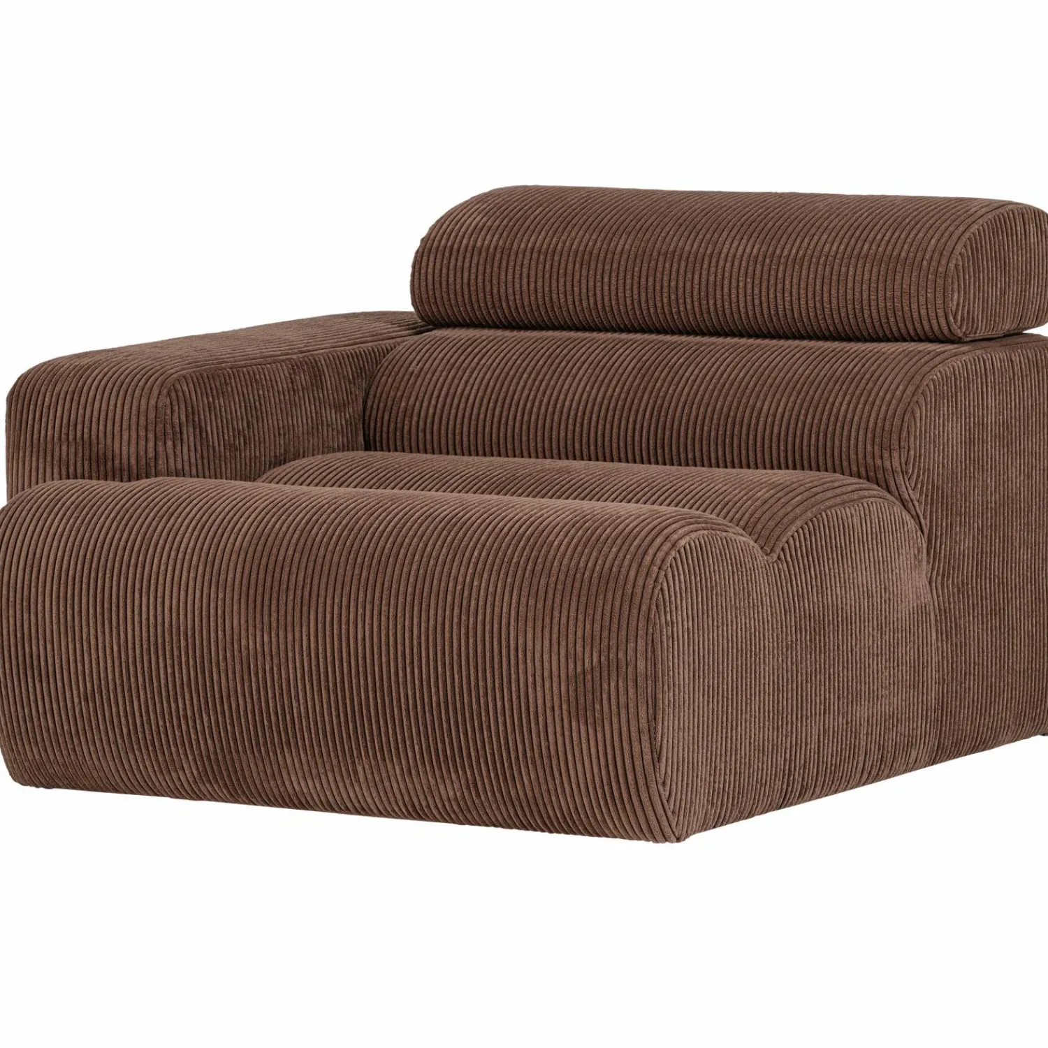 Outlet WOOOD Novi 1-zits element arm links ribstof Mokkabruin