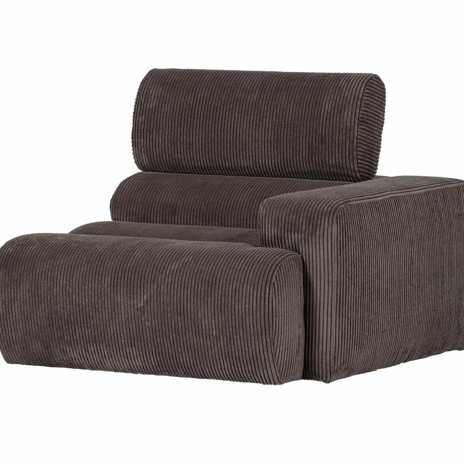 Sale WOOOD Novi 1-zits element arm rechts ribstof grijsbruin Grijs/bruin