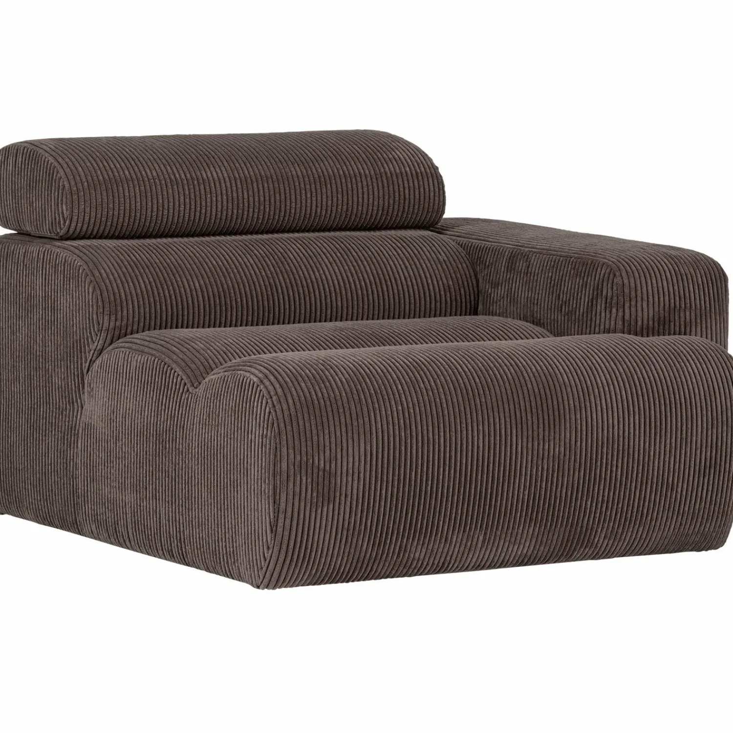 Sale WOOOD Novi 1-zits element arm rechts ribstof grijsbruin Grijs/bruin