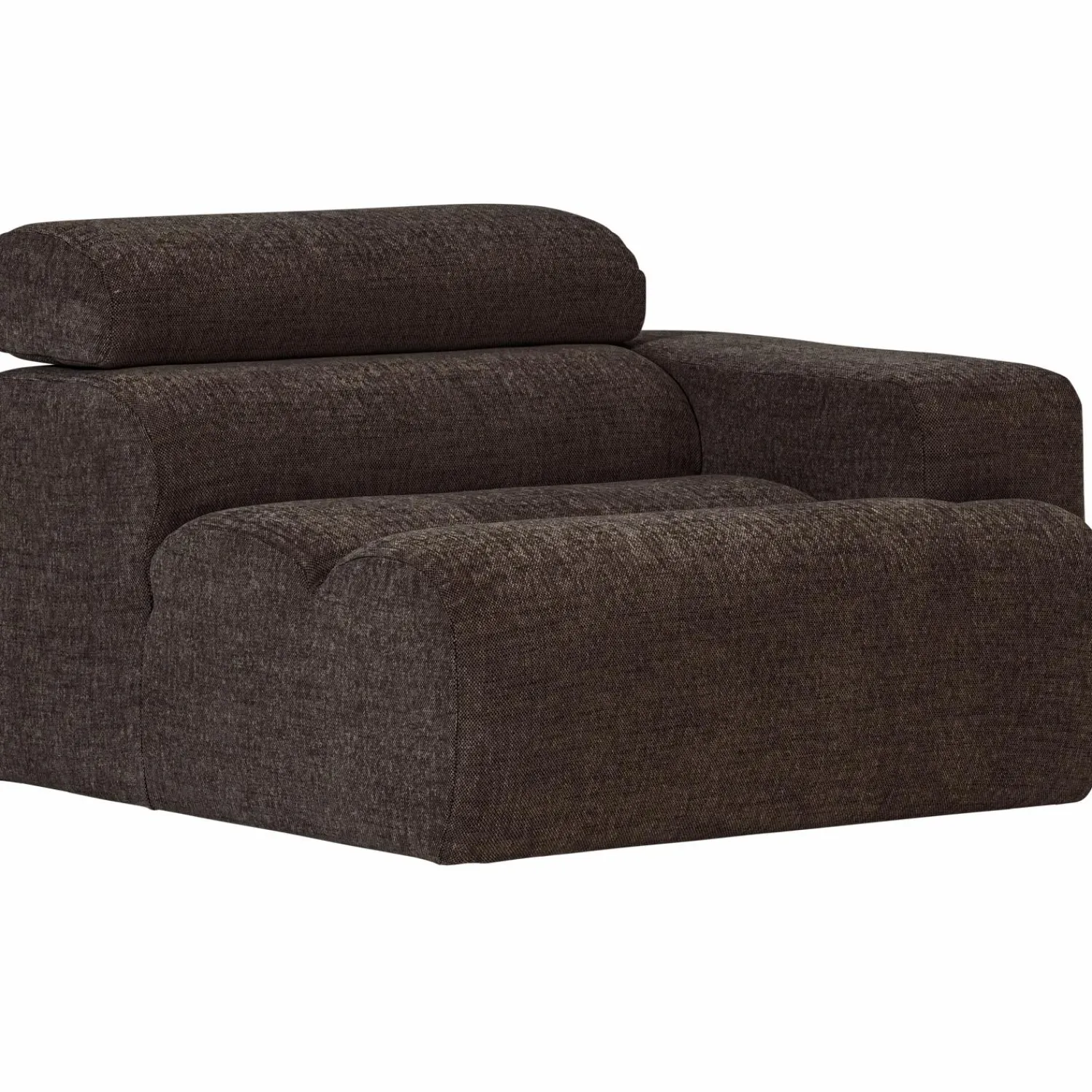Hot WOOOD Novi 1-zits element arm rechts Donkerbruin melange