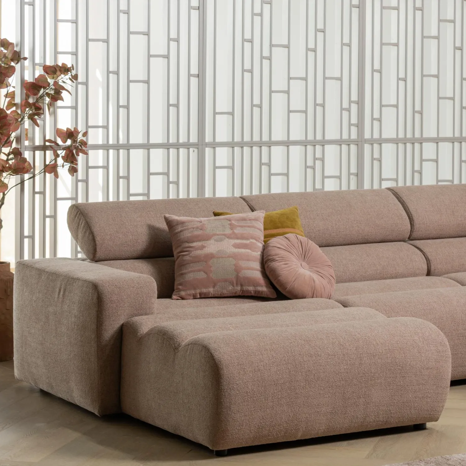 Clearance WOOOD Novi 1-zits element arm rechts bouclé Taupe