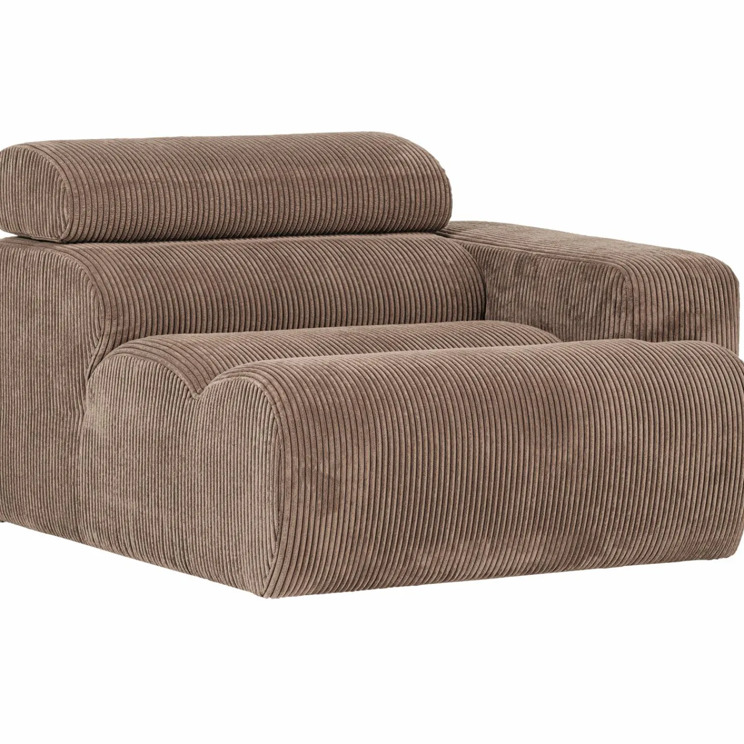 Clearance WOOOD Novi 1-zits element arm rechts ribstof Taupe