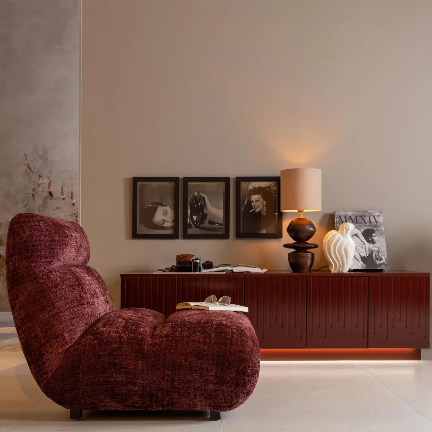 Discount WOOOD Observe fauteuil Aubergine