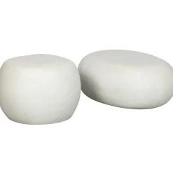 WOOOD Pebble bijzettafel betonlook 35xø50 Wit