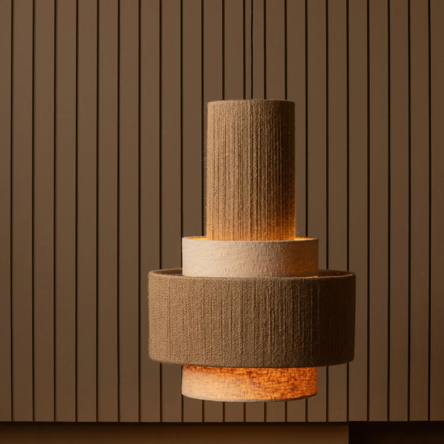 Online WOOOD Pelle hanglamp touw naturel