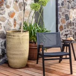 Clearance WOOOD Pem tuin fauteuil met armleuning aluminium zwart