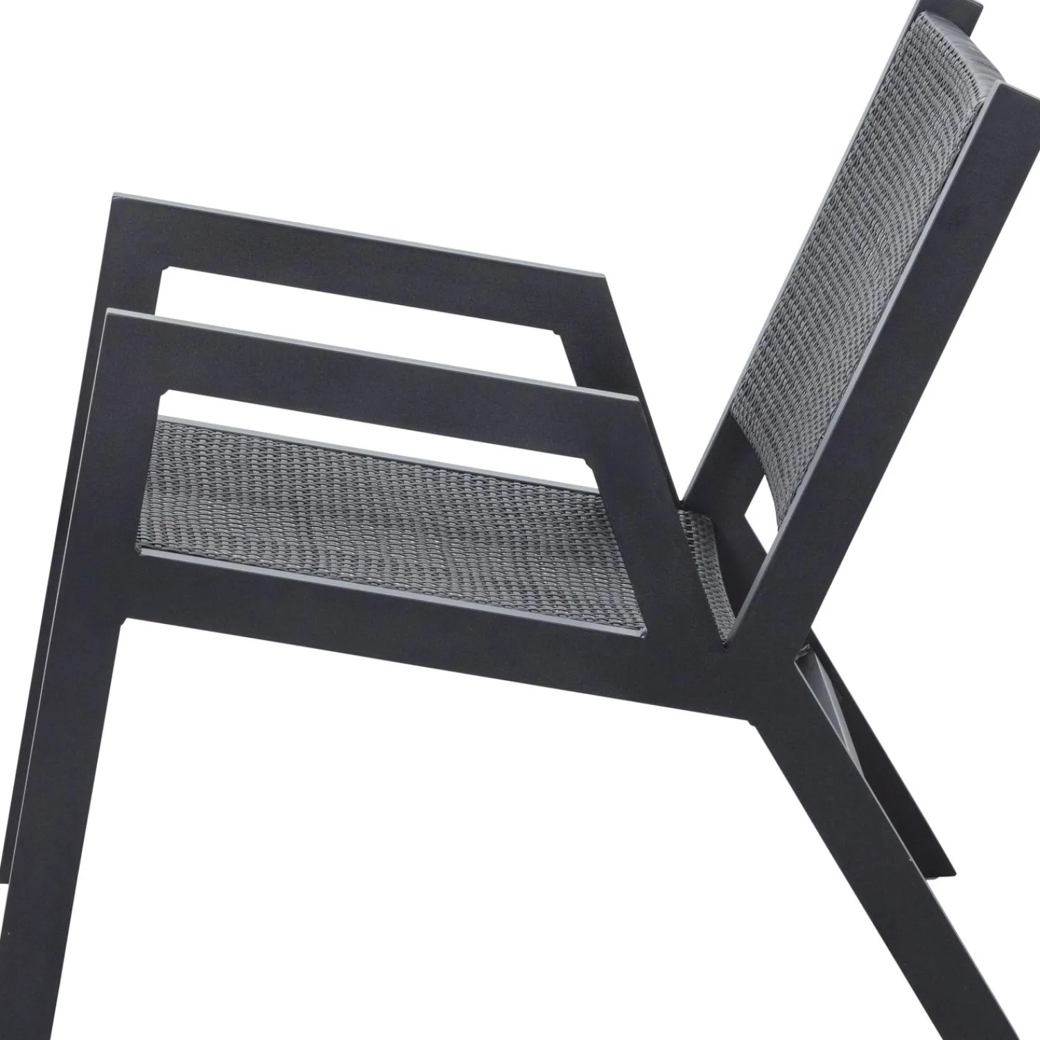 Clearance WOOOD Pem tuin fauteuil met armleuning aluminium zwart