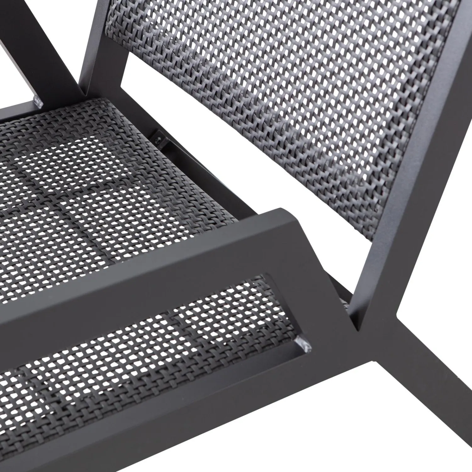 Clearance WOOOD Pem tuin fauteuil met armleuning aluminium zwart