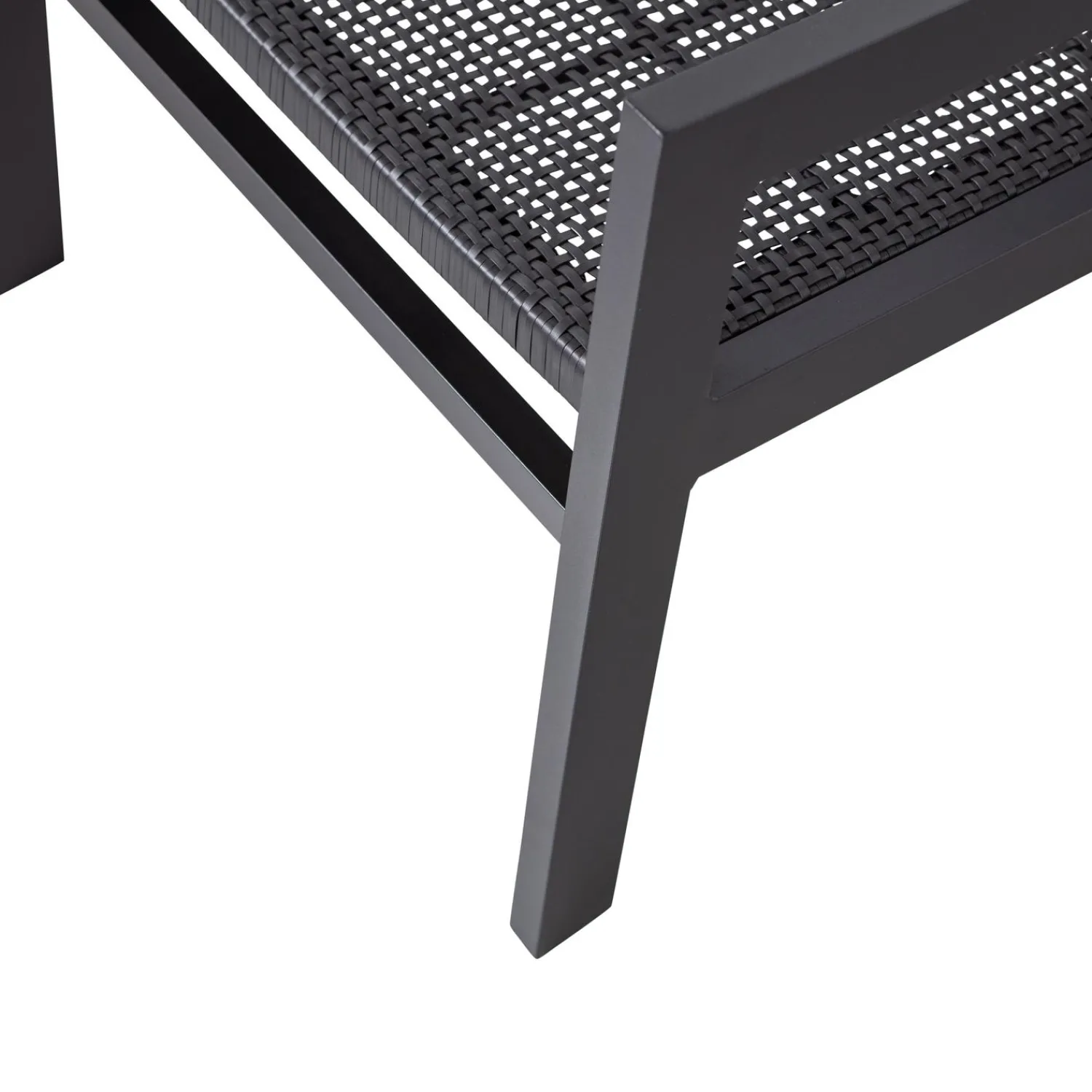 Clearance WOOOD Pem tuin fauteuil met armleuning aluminium zwart