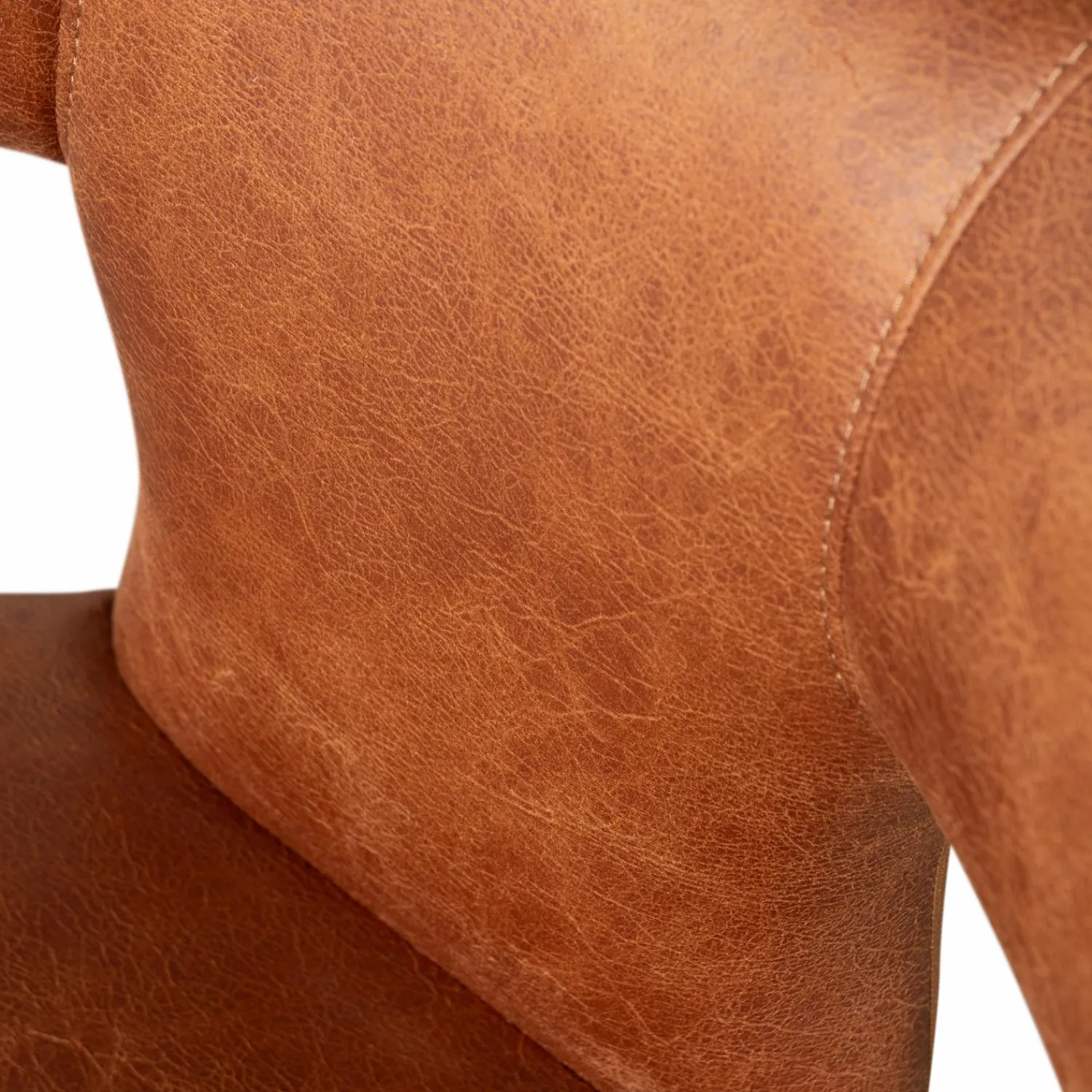 Hot WOOOD Permit eetkamerstoel leerlook Cognac