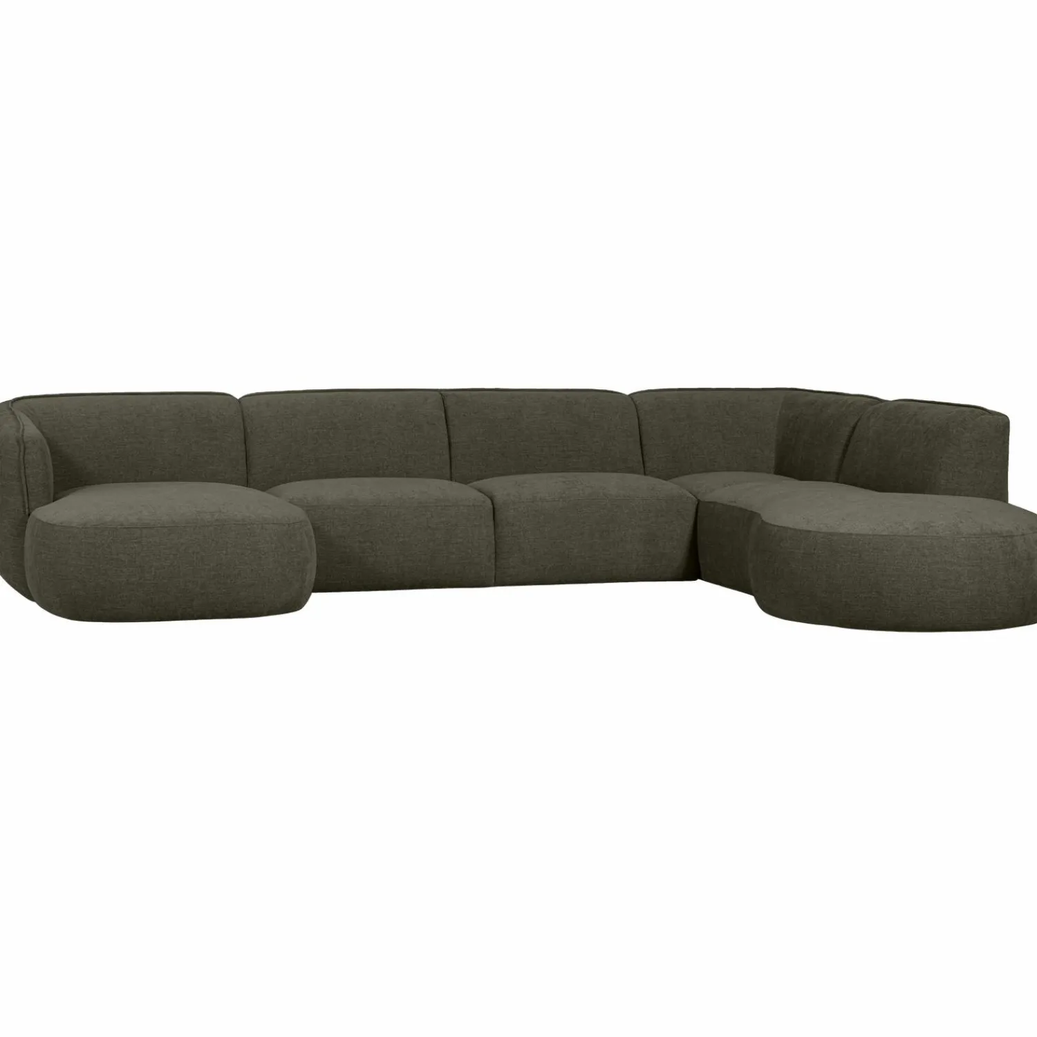 Discount WOOOD Polly bank U-vorm rechts Warm groen