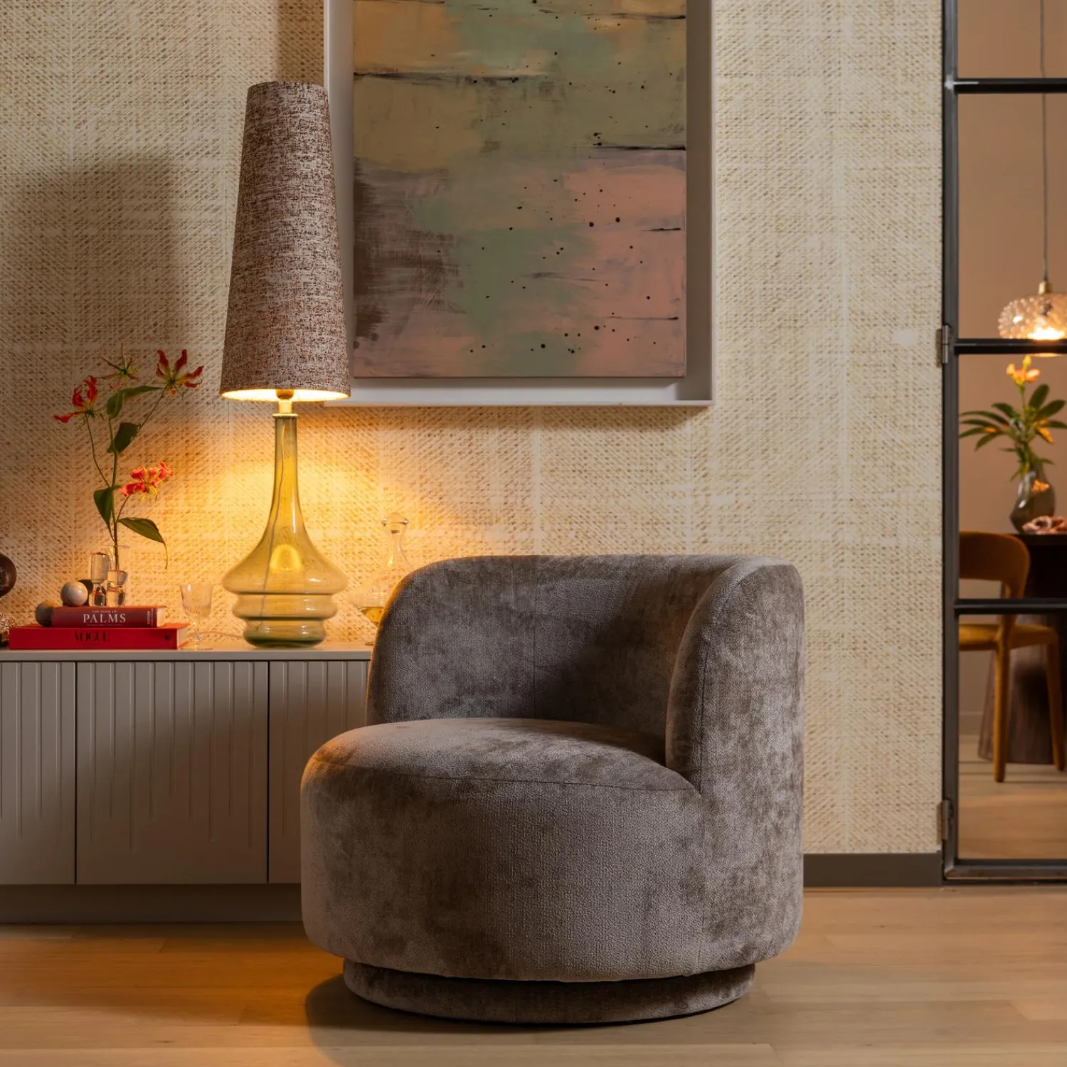 Discount WOOOD Popular draaifauteuil Taupe