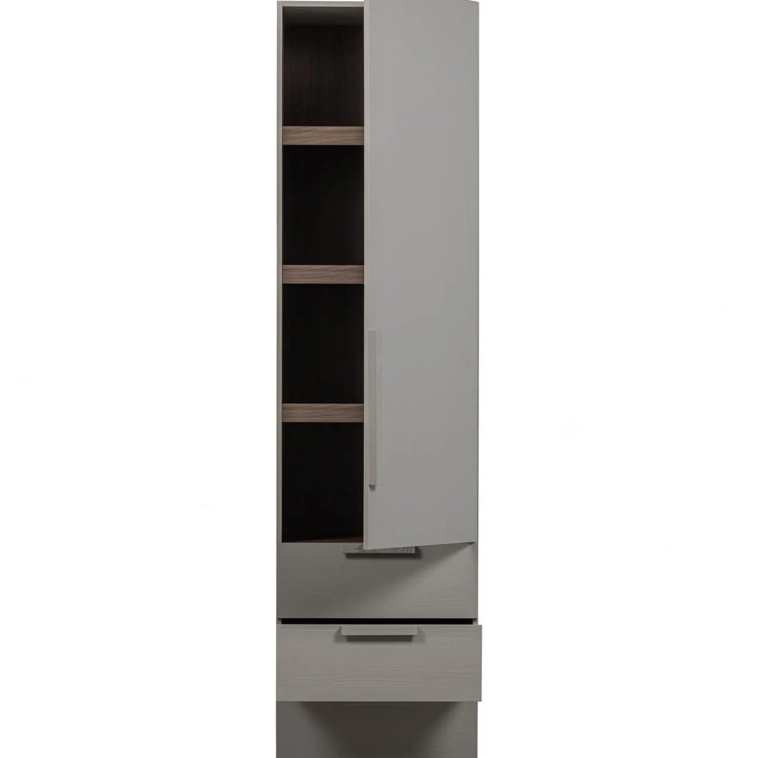 Discount WOOOD Rens 1-deurs legkast greep lang noten/pebble grey