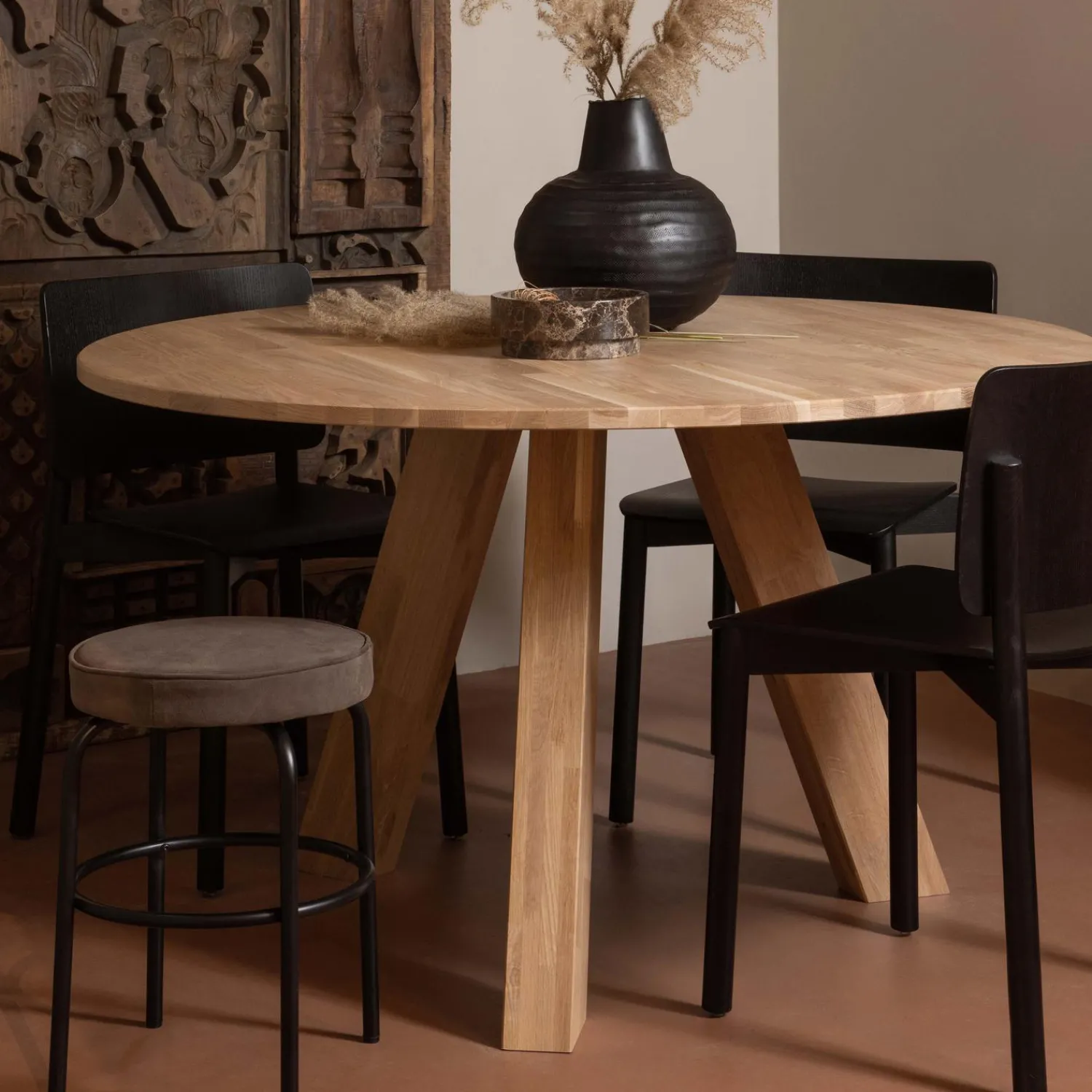 Clearance WOOOD Rhonda eettafel ø129 cm eiken naturel Naturel mat