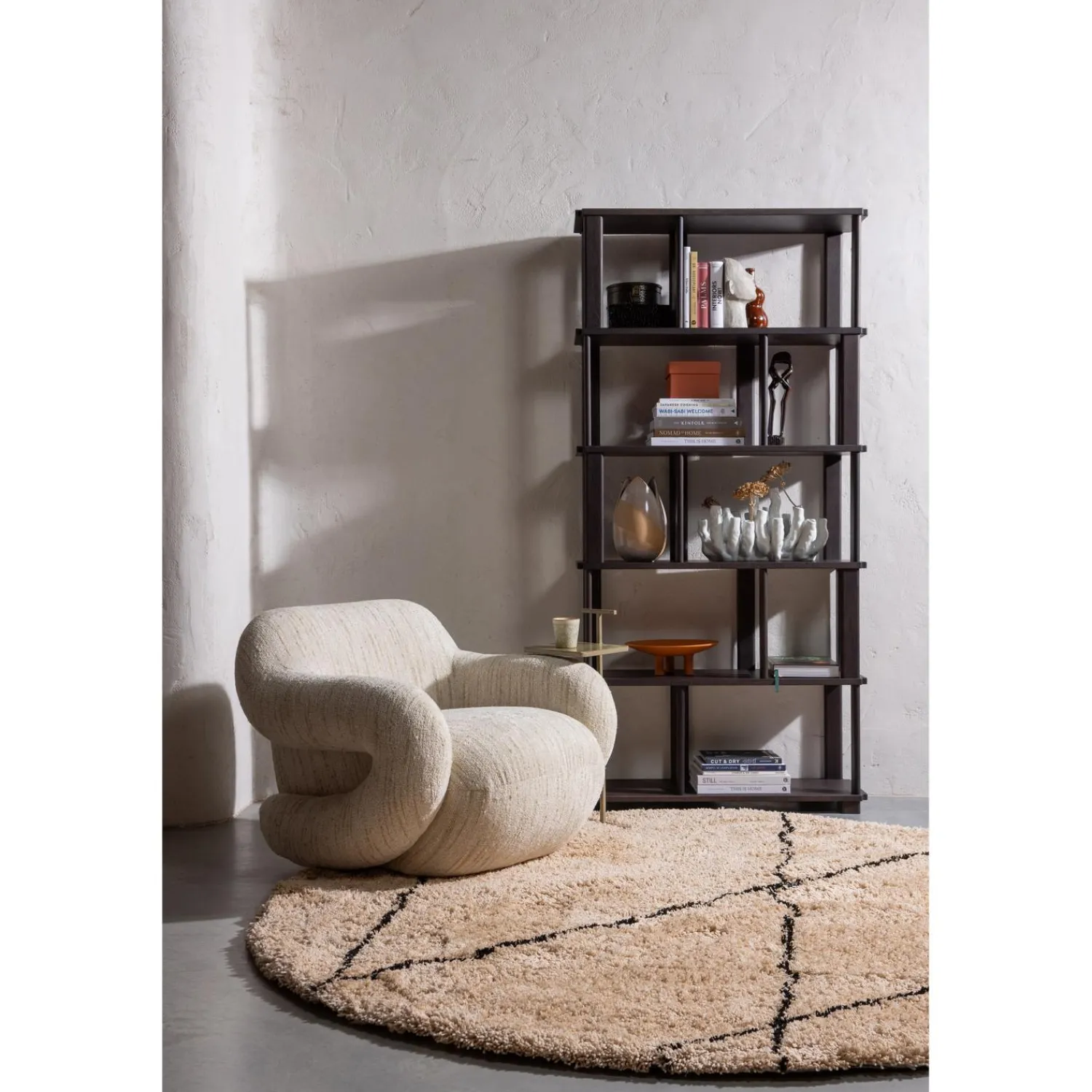 WOOOD Riss boekenkast eikenhout mystic brown 186x90 cm