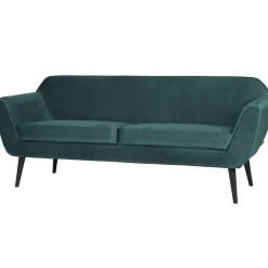 Clearance WOOOD Rocco bank 187 cm velvet Groenblauw