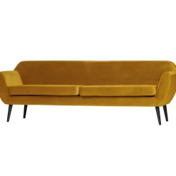 Best WOOOD Rocco xl bank 230 cm velvet Oker
