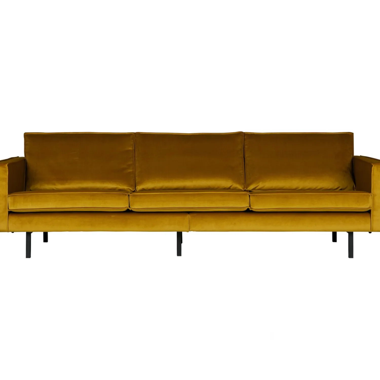 Clearance WOOOD Rodeo bank 3-zits velvet Oker