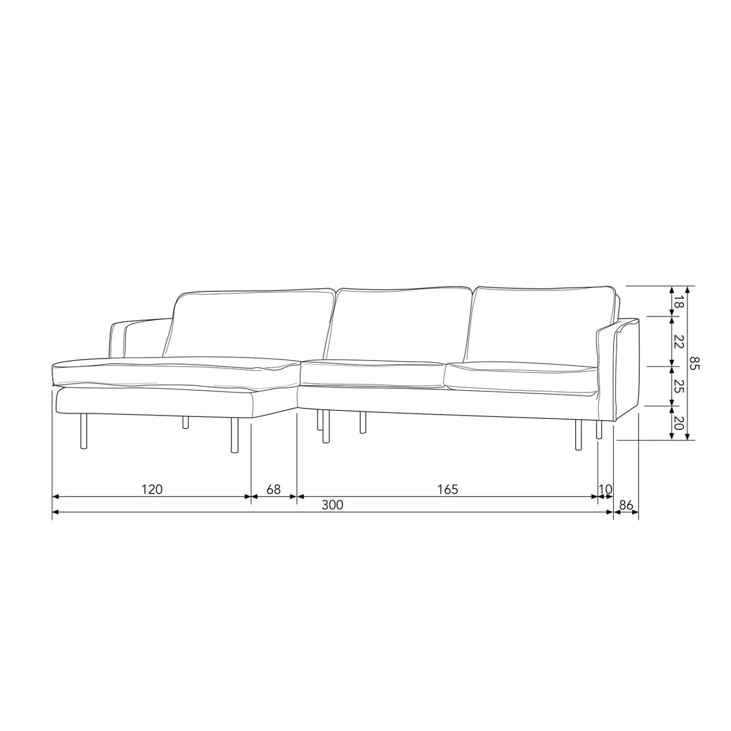 Online WOOOD Rodeo chaise longue links bouclé Naturel