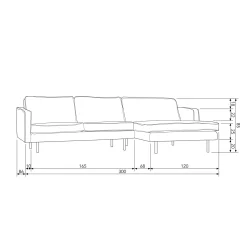 Clearance WOOOD Rodeo chaise longue rechts velvet Pistache