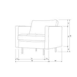 Best WOOOD Rodeo classic fauteuil velvet Bosgroen