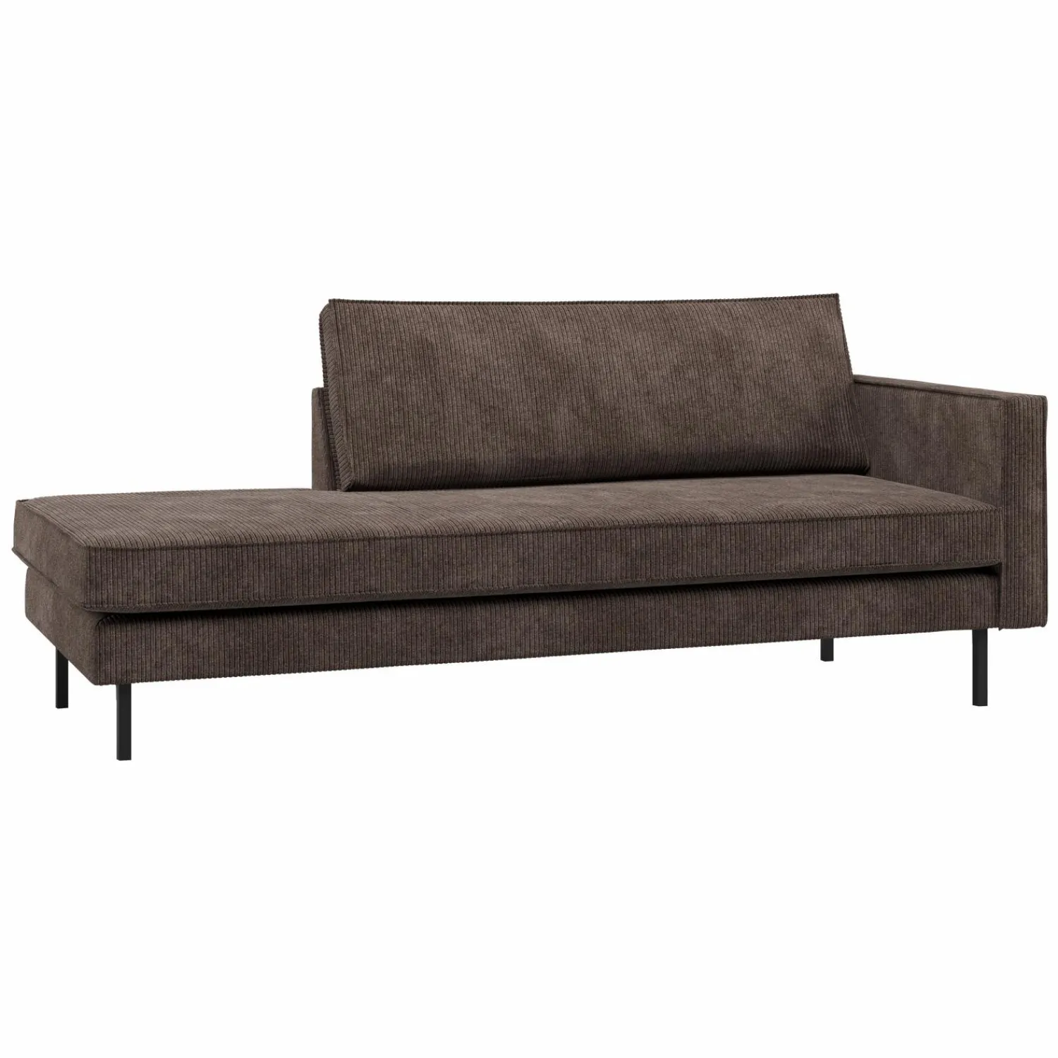 Hot WOOOD Rodeo daybed rechts ribstof bruin