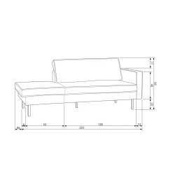 Discount WOOOD Rodeo daybed rechts velvet Blauw
