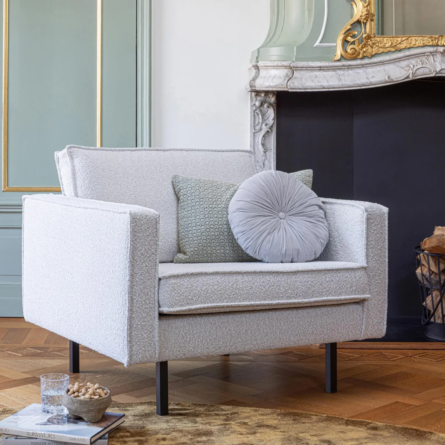 New WOOOD Rodeo fauteuil bouclé Naturel