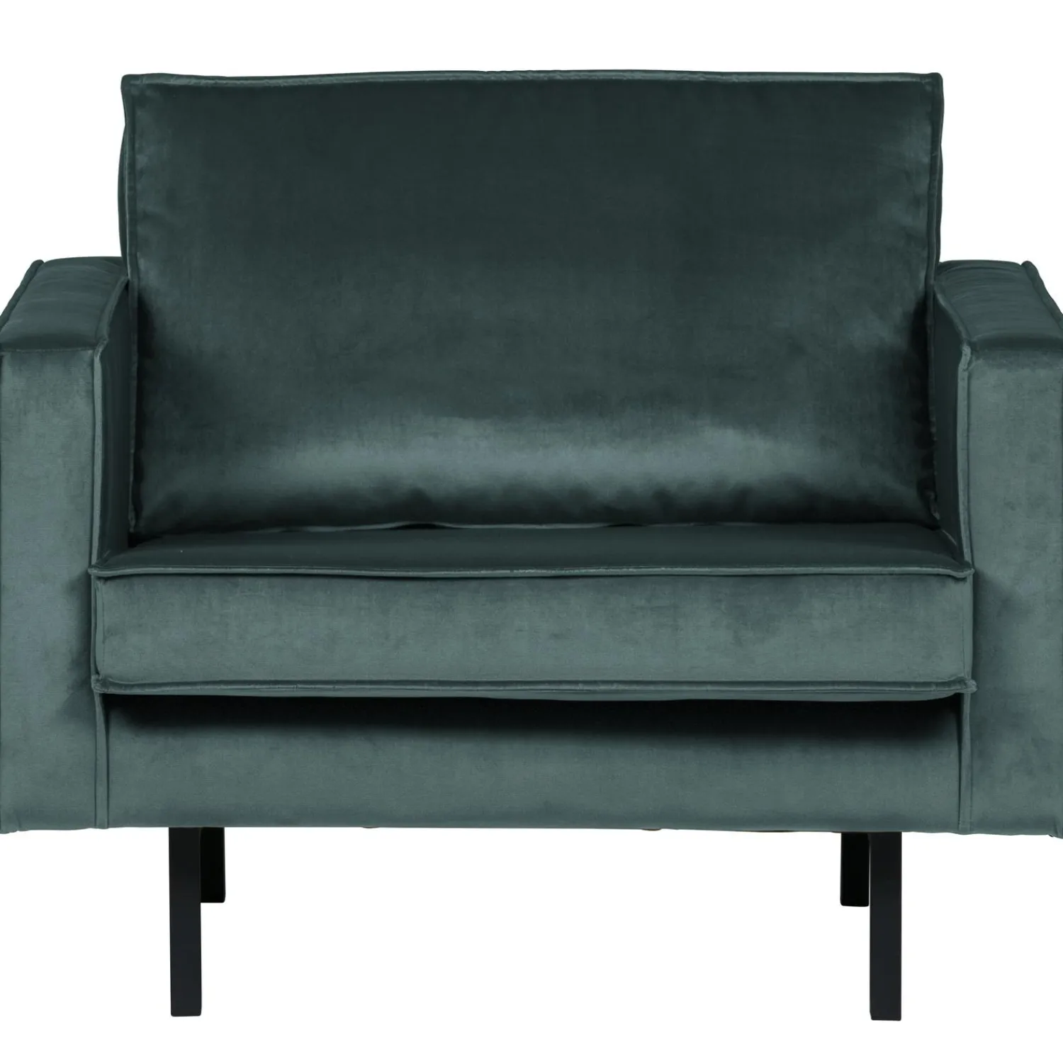 Best WOOOD Rodeo fauteuil velvet Groenblauw
