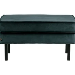 Clearance WOOOD Rodeo hocker op poten velvet Groenblauw