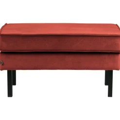 Discount WOOOD Rodeo hocker op poten velvet kastanje Kastanjebruin