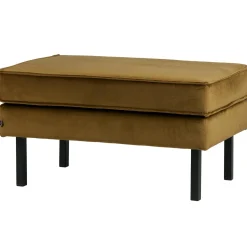 Hot WOOOD Rodeo hocker op poten velvet Honinggeel