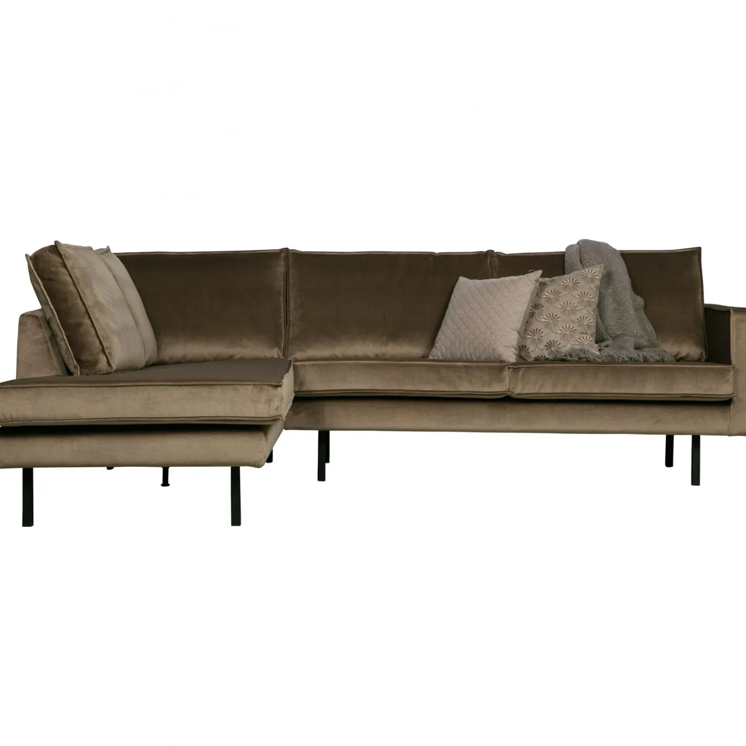WOOOD Rodeo hoekbank links velvet Taupe