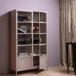 WOOOD Ronja vitrinekast XL metaal soft pink Roze