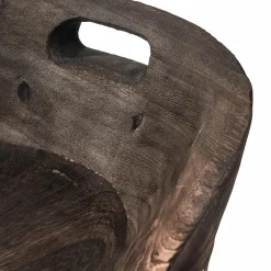 WOOOD Rosalie decoratieve kruk/stoel hout donkerbruin