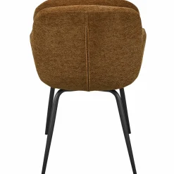 Clearance WOOOD Runa eetkamerstoel chenille Karamel bruin/geel