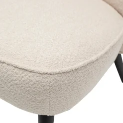 Best WOOOD Sara fauteuil bouclé crème