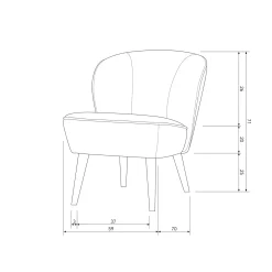 New WOOOD Sara fauteuil velvet Oker
