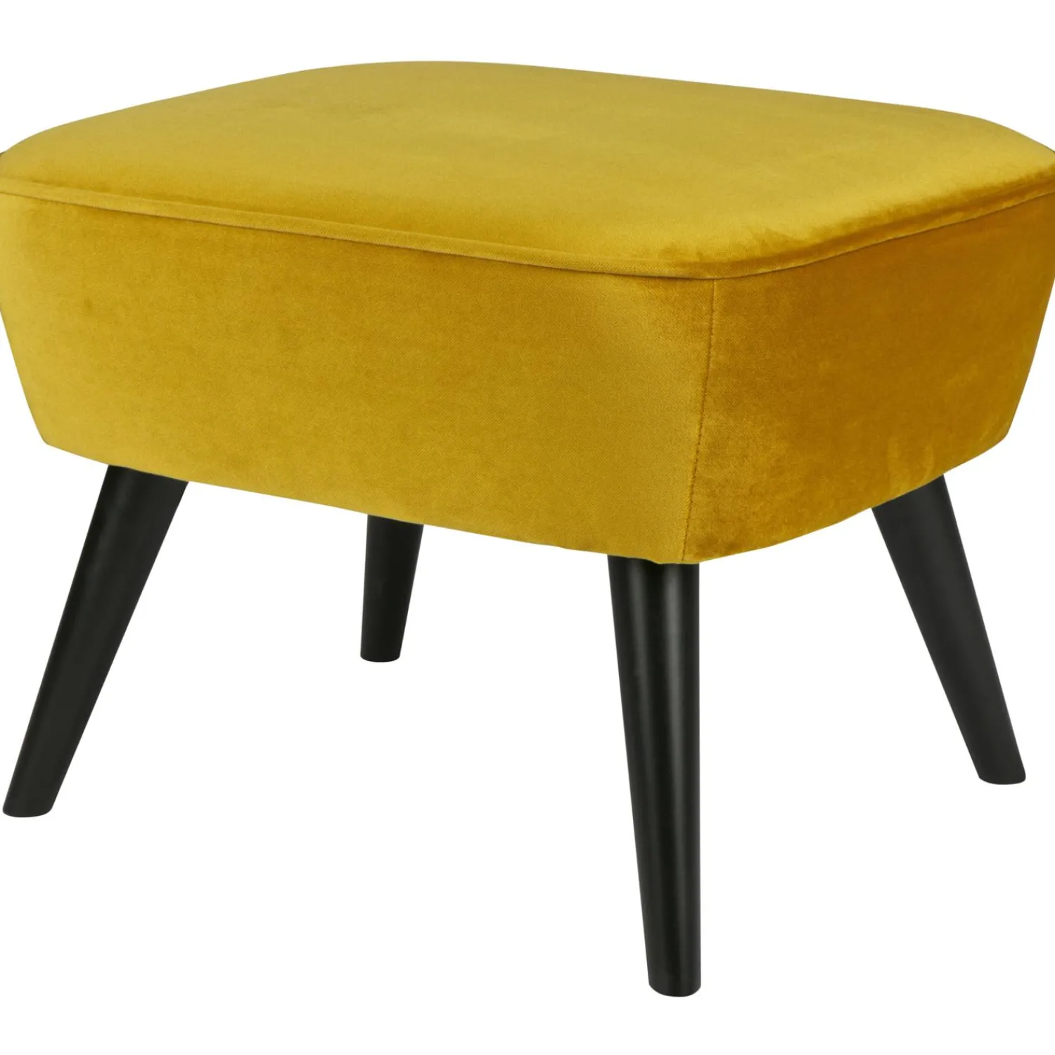 Outlet WOOOD Sara hocker op poten velvet Oker