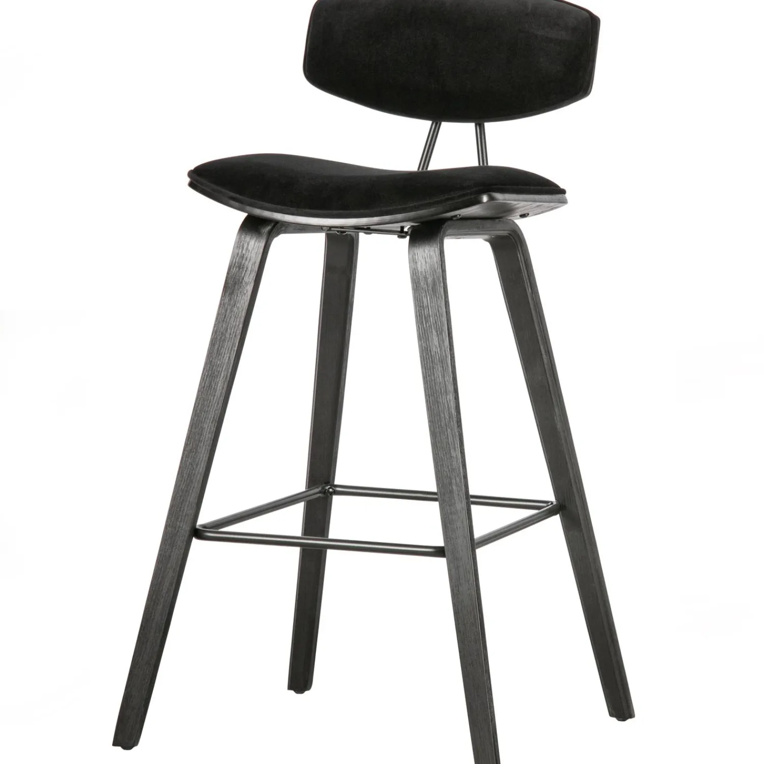 Best WOOOD Senn barstoel velvet zwart